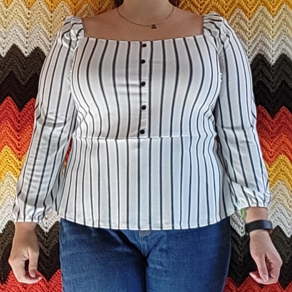 Peplum Striped Blouse